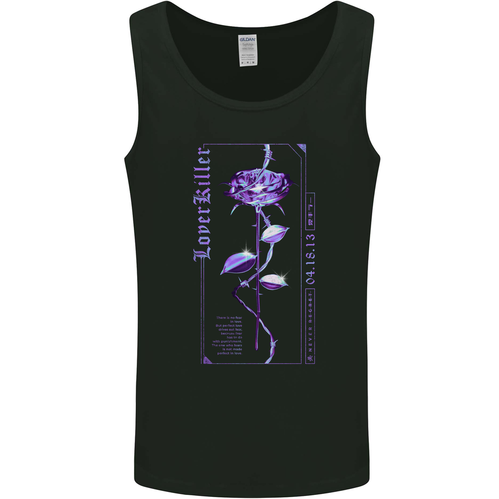 Lover Killer Rose Gothic Goth Mens Vest Tank Top