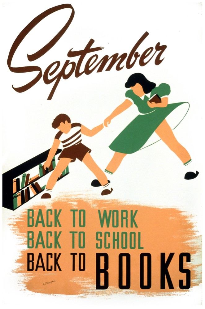 Back to School Books POSTER.Home wall.Vintage Room art Decor.366i-image