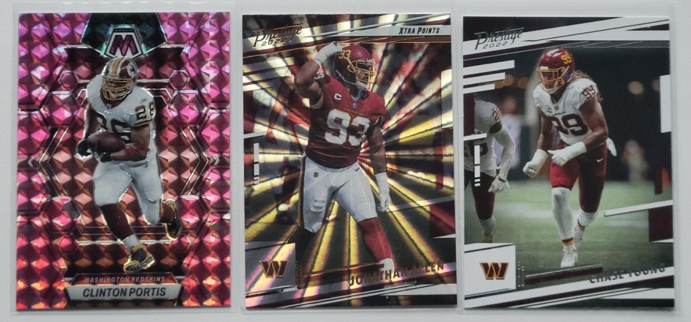 3 Card Lot- Washington Redskins/Commanders 🏈 (Portis, J. Allen, C. Young)
