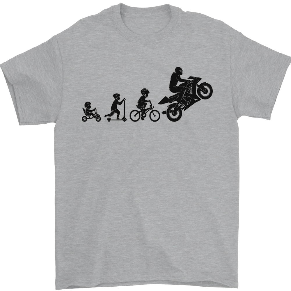 Motorbike Evolution Funny Biker Motorcycle Mens T-Shirt 100% Cotton