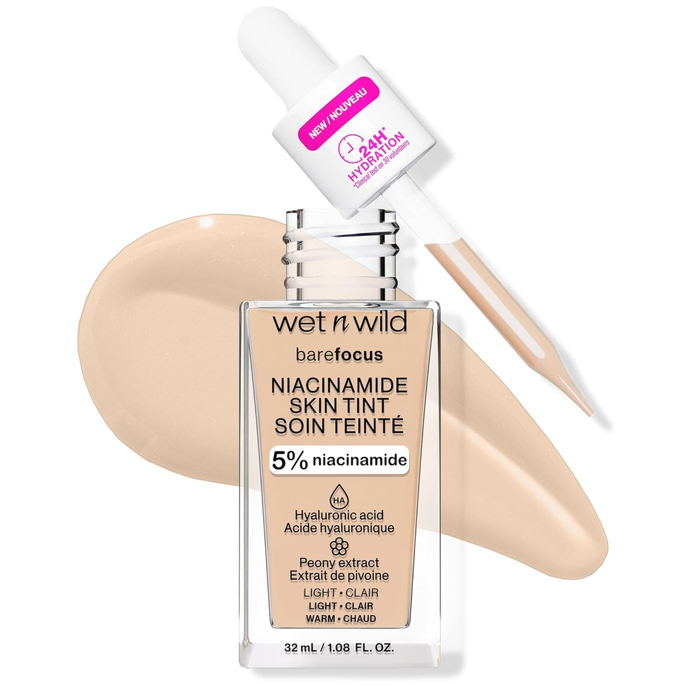 Bare Focus Skin Tint with 5% Niacinamide for Lightweight Buildable Coverage