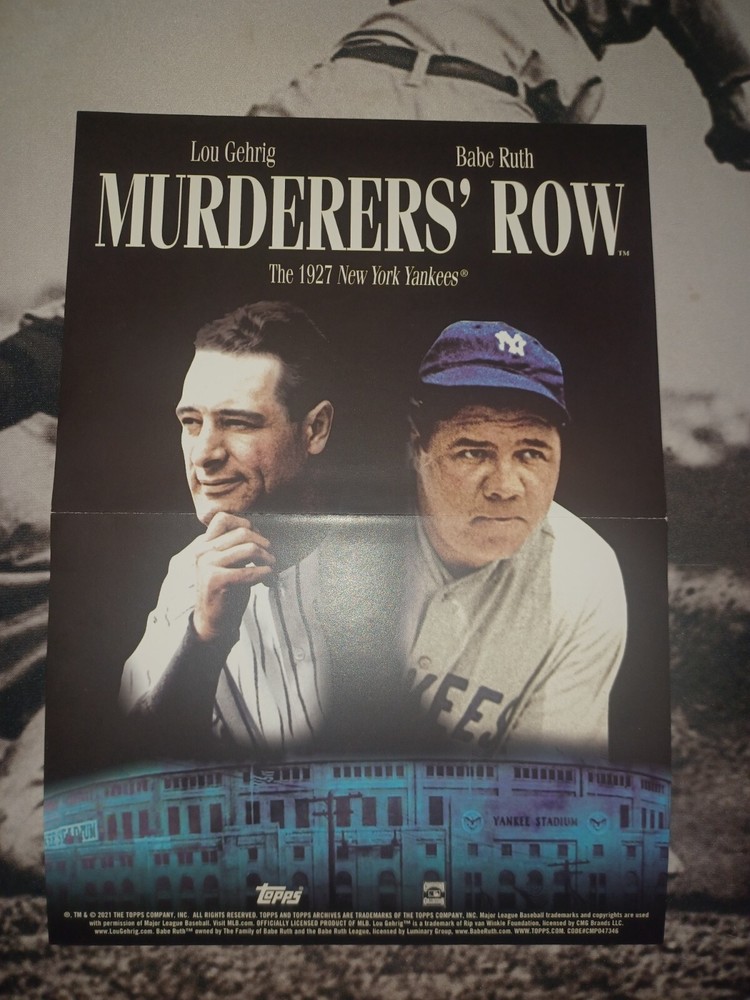 2021 Topps MURDERERS ROW POSTER Yankees
