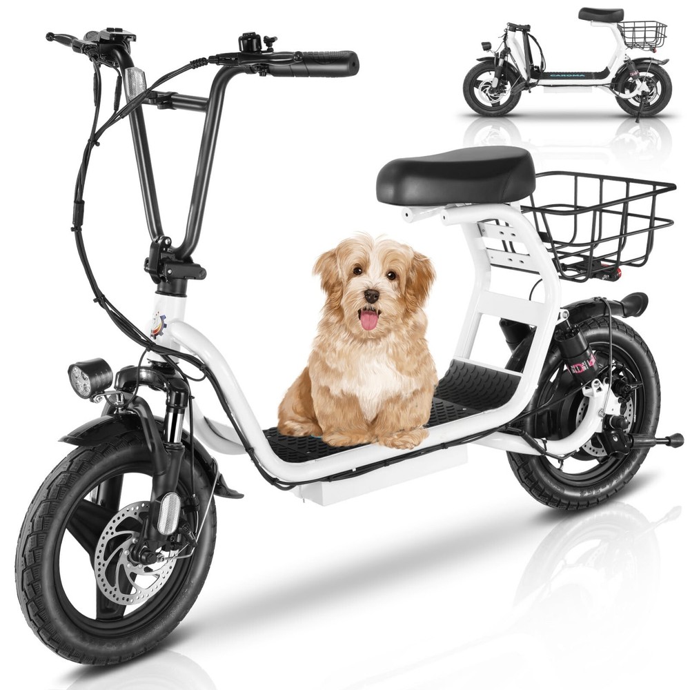 819W Foldable Electric Scooter Bike with Seat and 14-Inch Tires for Adults