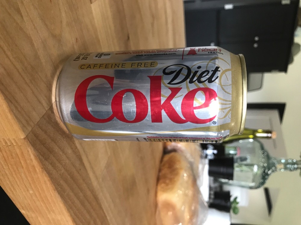 Unopened empty factory error caffeine free coke can