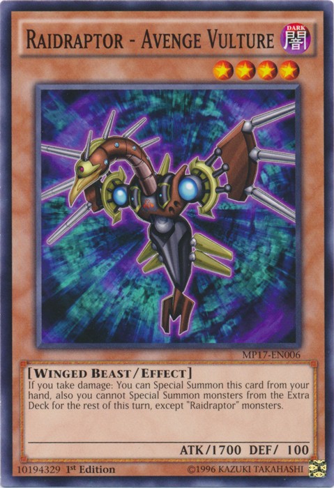 Raidraptor Avenge Vulture MP17-EN006 Common 1st Edition Lightly Played