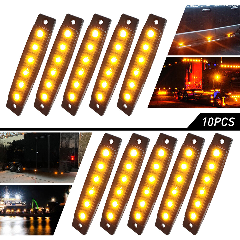 Amber Smoked Running LED Lights Strip For Trailer Truck Signal lights Waterproof