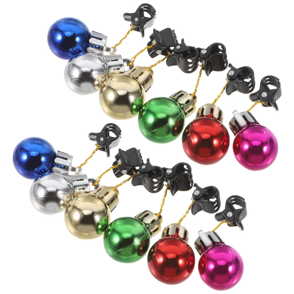 12 PC Christmas Beard Clips Glitter for Men Decorations Fake Man