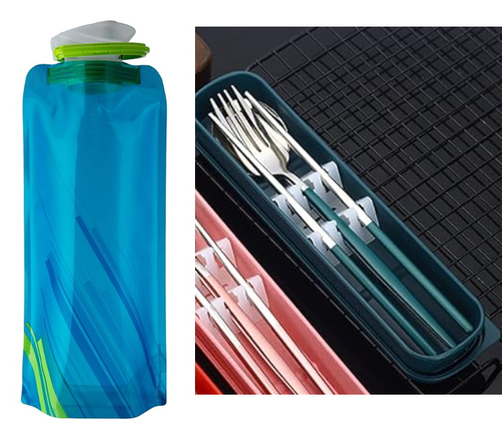 VAPUR Anti-Bottle 23oz Collapsible Water Bottle & Green AXIAOLU Travel Utensils