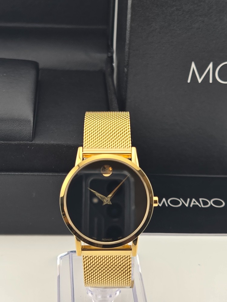 Movado Museum Women's Gold Tone Watch Refurbished - 0607647 ($995 MSRP)