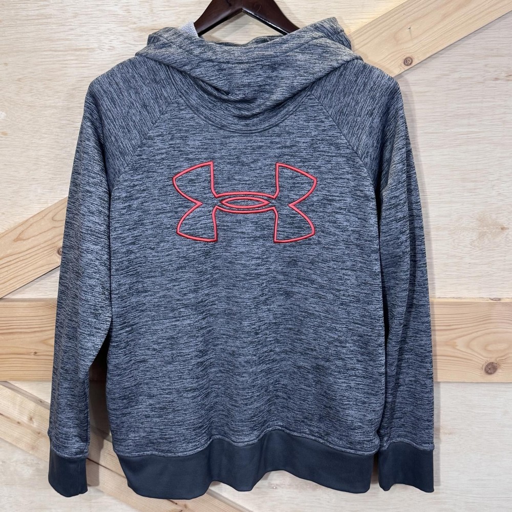 Under Armour Womens Loose ColdGear Fleece Lined Hoodie Gray Sweatshirt XL
