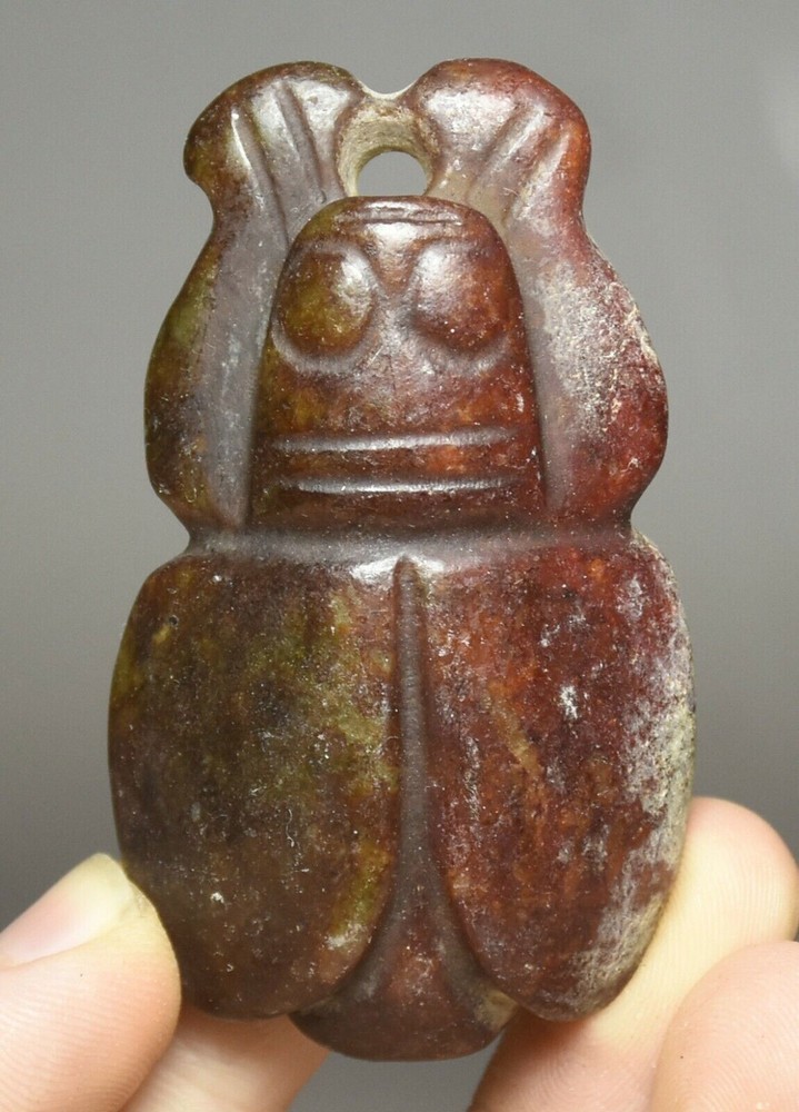 6CM Hongshan Culture Ancient Jade Cicada Amulet Pendant