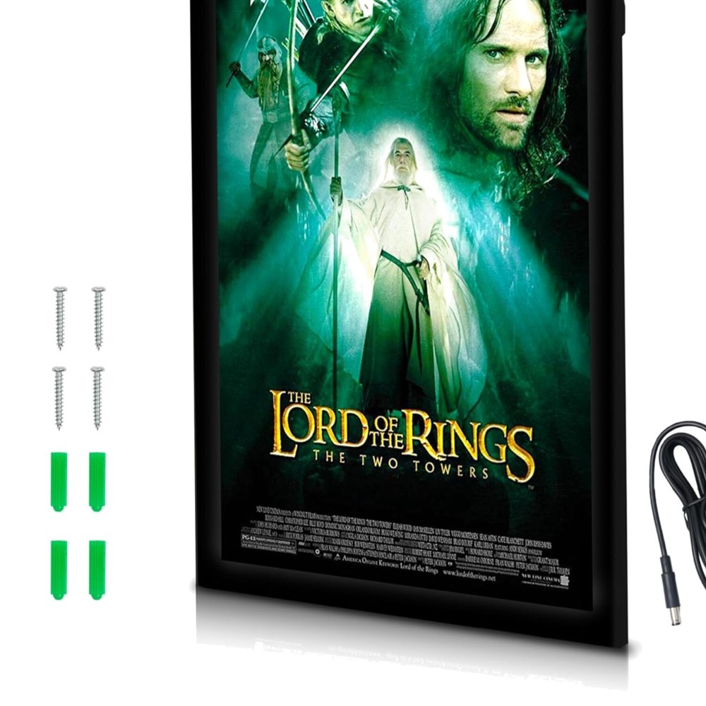 Luxury 18x24 Black LED Backlit Movie Poster Frame for Stunning Home Theater Displays