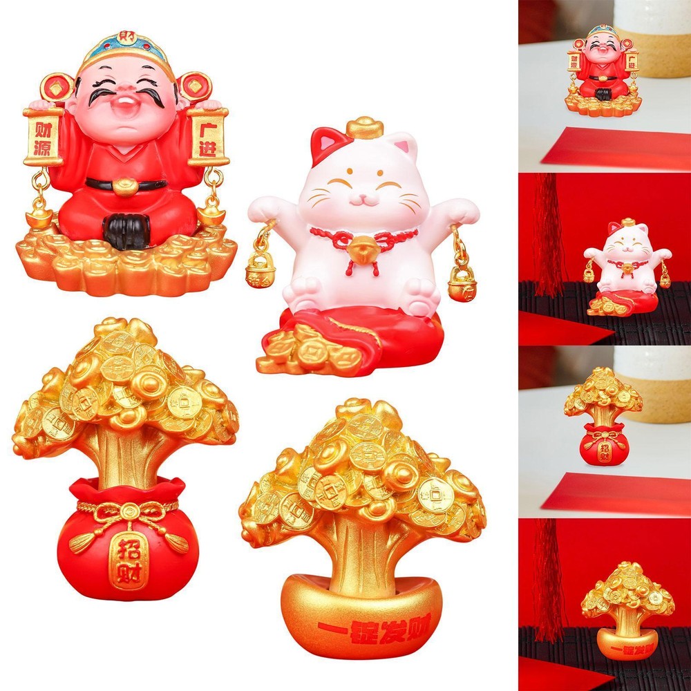 Mini Chinese New Year Lucky Figurine Cute Good Luck Decor for Desktop Decor-image