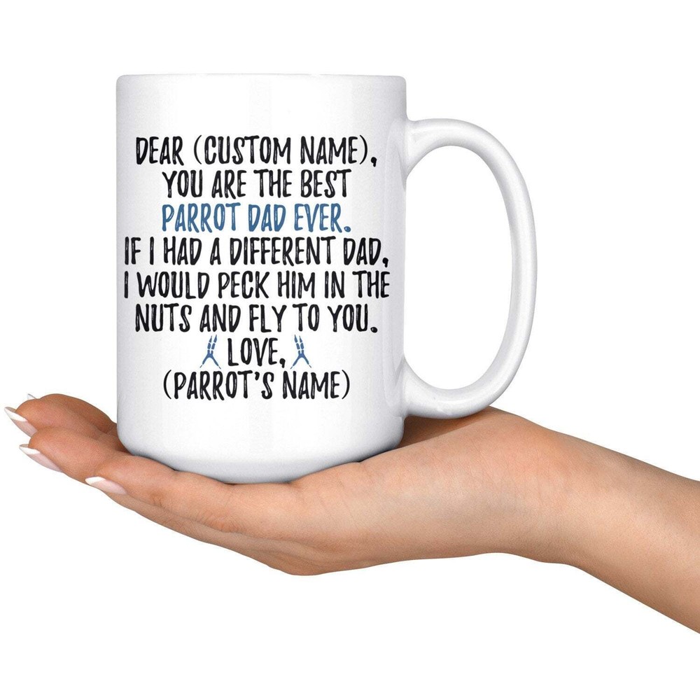 Personalized Parrot Dad Mug Parrot Men Gifts Parrot Daddy Mug Parrot Owner