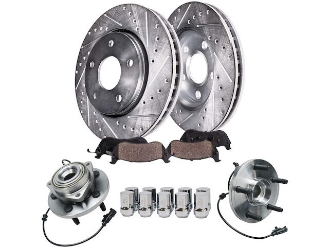 For Dodge Durango Brake Pad and Rotor and Wheel Hub Kit Detroit Axle 93258WPGT
