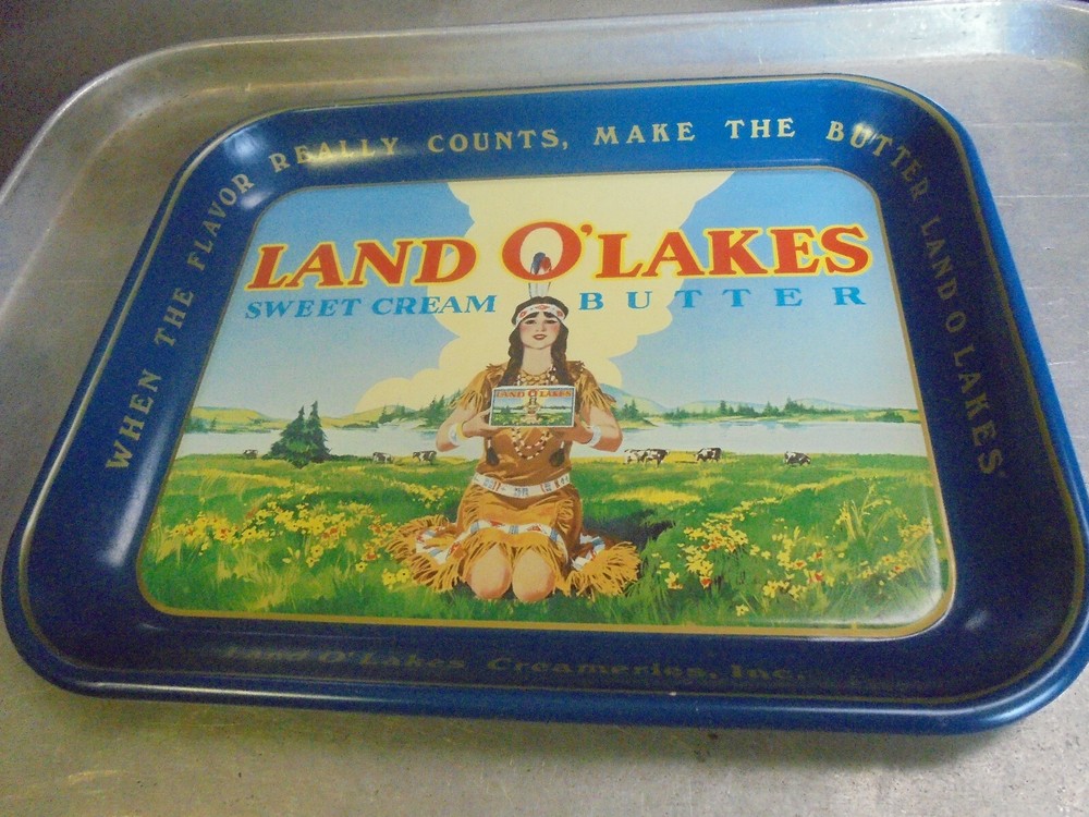 Vintage Land O'Lakes Indian Maiden Tray
