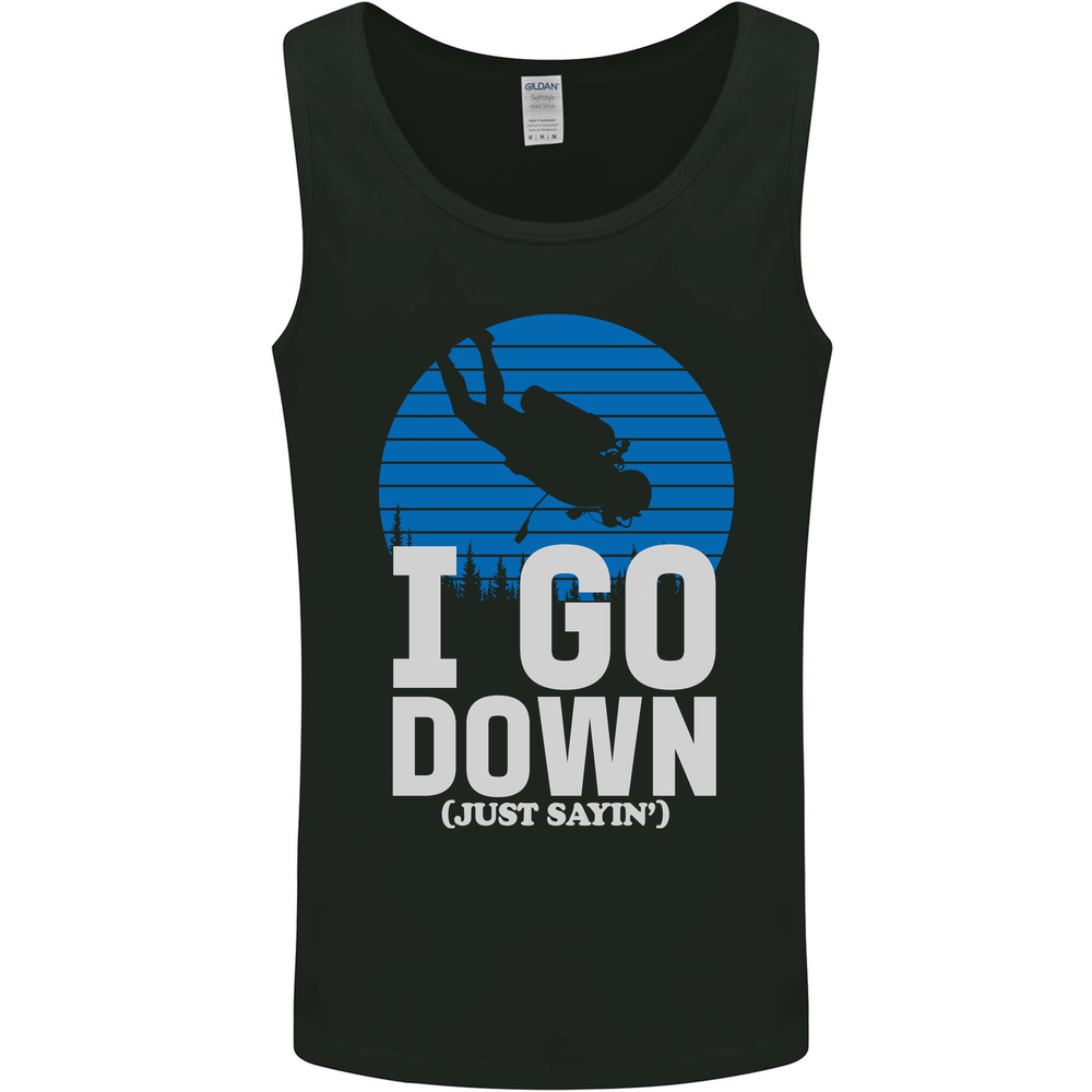 I Go Down Funny Scuba Diving Diver Dive Mens Vest Tank Top