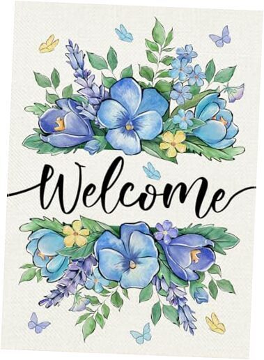 Welcome Spring Floral Flowers Decorative Garden 12