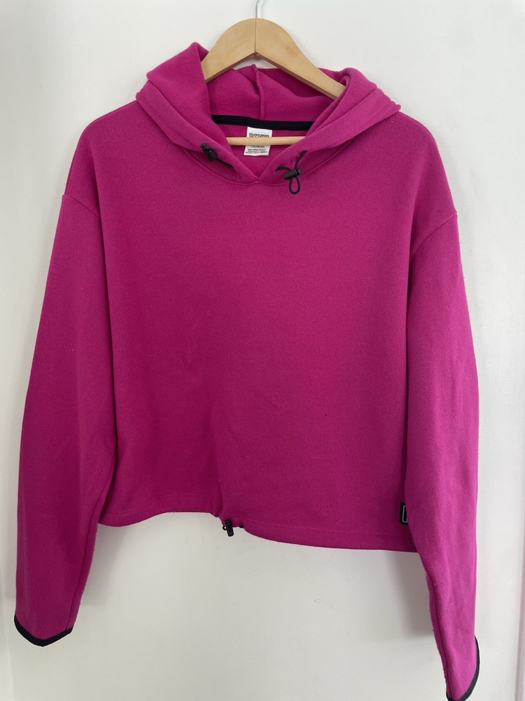 Victoria's Secret Hot Pink Fleece Adjustable Cropped Hoodie for Women