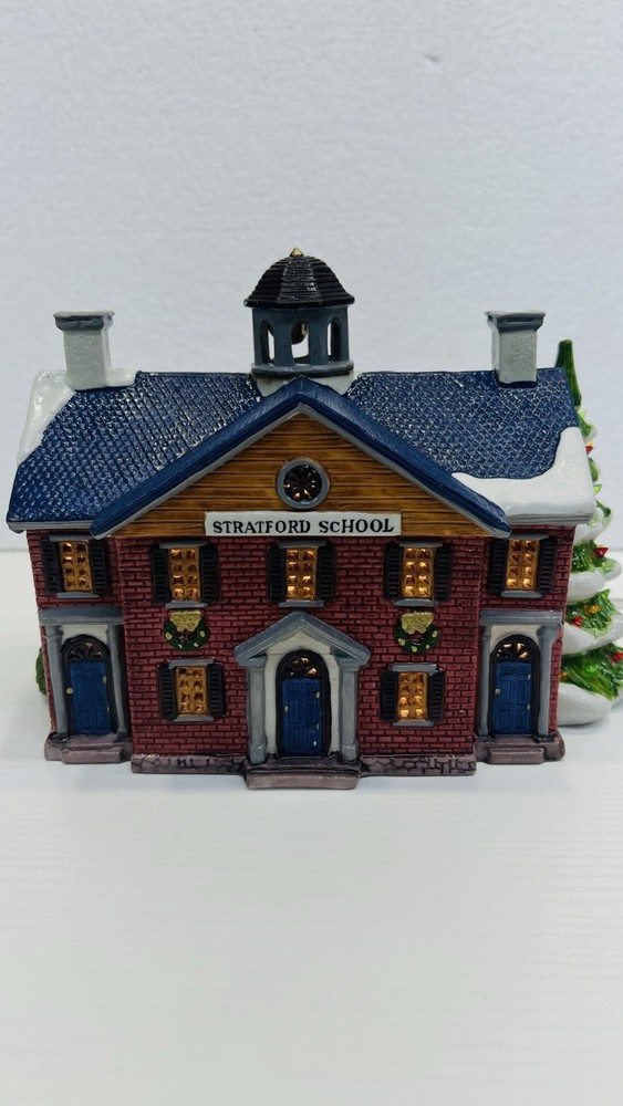 Lemax Deluxe Village Square “Stratford School” Retired 1995 Excellent Condition!