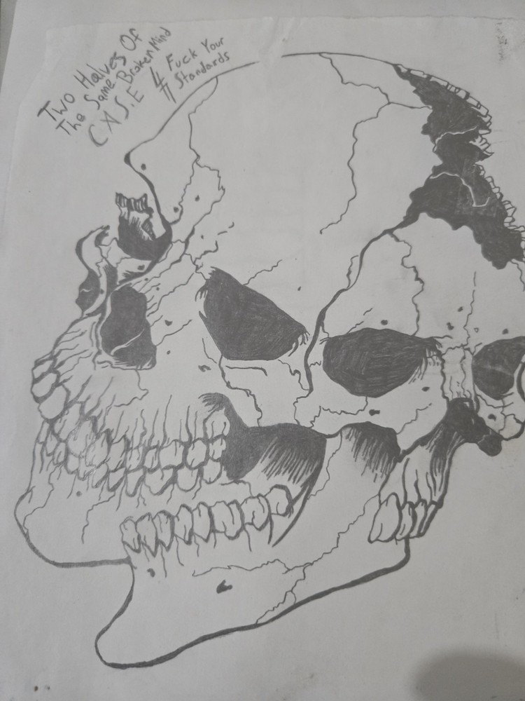 Hand Drawn Skull Art Drawing for Dark Aesthetic Decor
