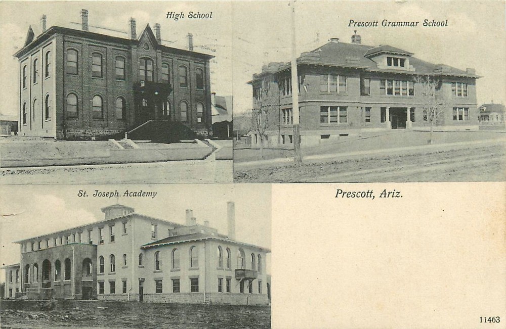 c1910 Prescott Arizona Multi View Souvenir Postcard 25-9824