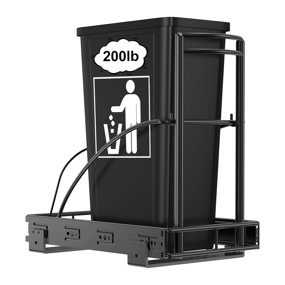 Pull Out Trash Can under Cabinet 7-13 Gallon 50QT, Heavy Duty under Sink Garbage