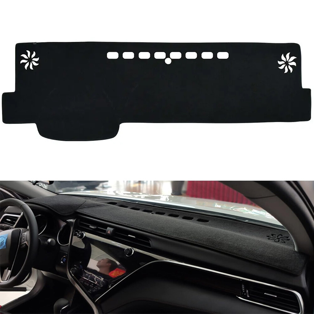 Black Dashboard Cover Anti-Sun Mat Pad for Toyota Camry 2018-2024 Models