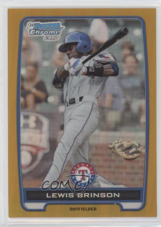 2012 Bowman Draft Chrome Draft Picks Gold Refractor /50 Lewis Brinson #BDPP31