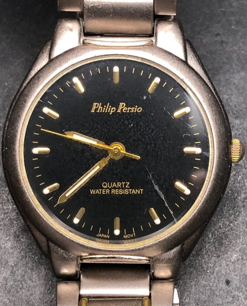 Vintage Men's Philip Persio Analog Watch - Untested May Need Battery/Repair