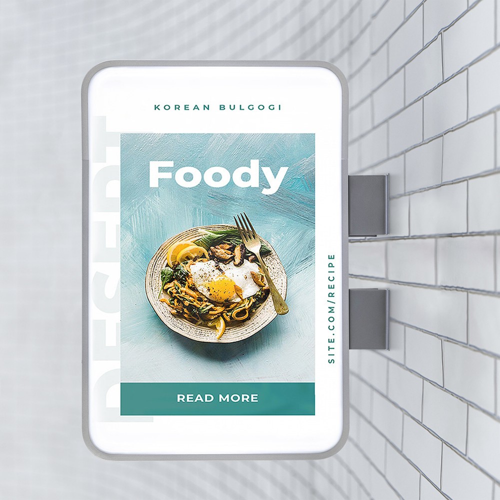 Double-Sided LED Illuminated Advertising Light Box - Modern Rectangle Design for Eye-Catching Projecting Signs