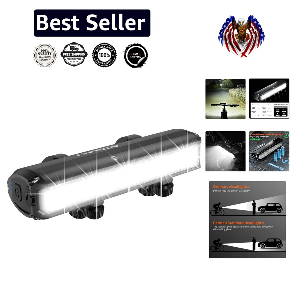 Heavy-Duty Aluminum Bike Light – USB Rechargeable 1400 Lumens, IPX6 Waterproof