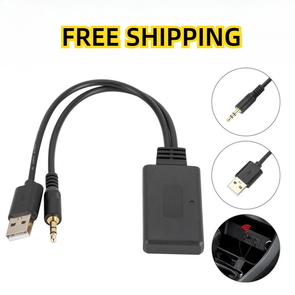 Universal Car Interior Wireless Bluetooth AUX Audio Receiver Adapter Accessories