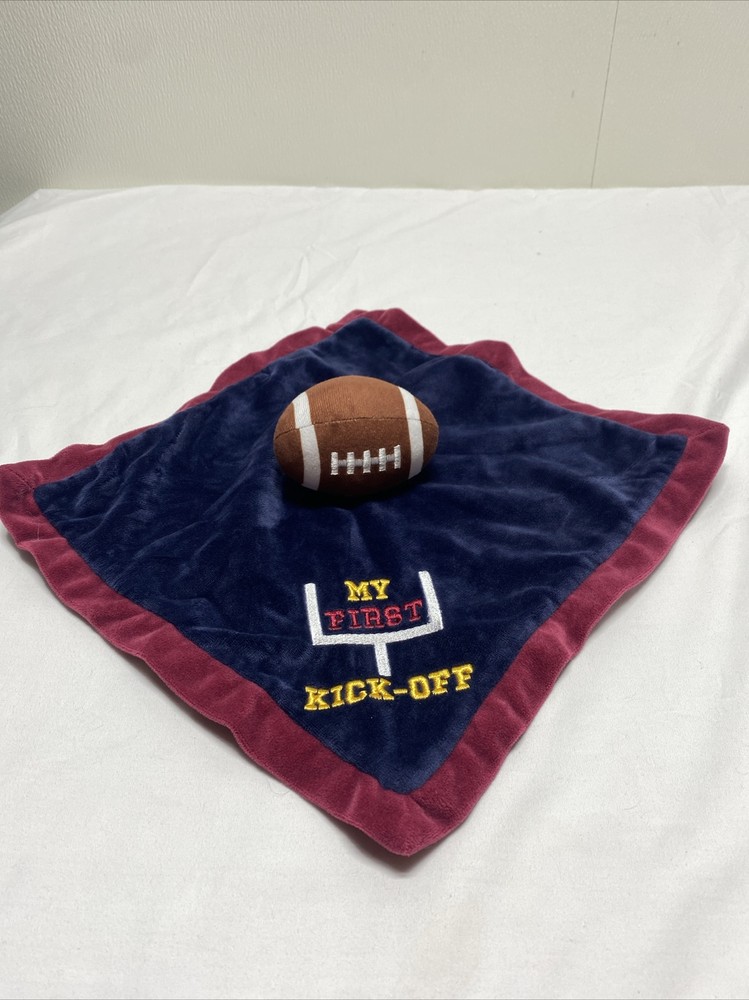 Baby Boy Football Lovey Blanket – Navy Blue Sports Nursery Essential