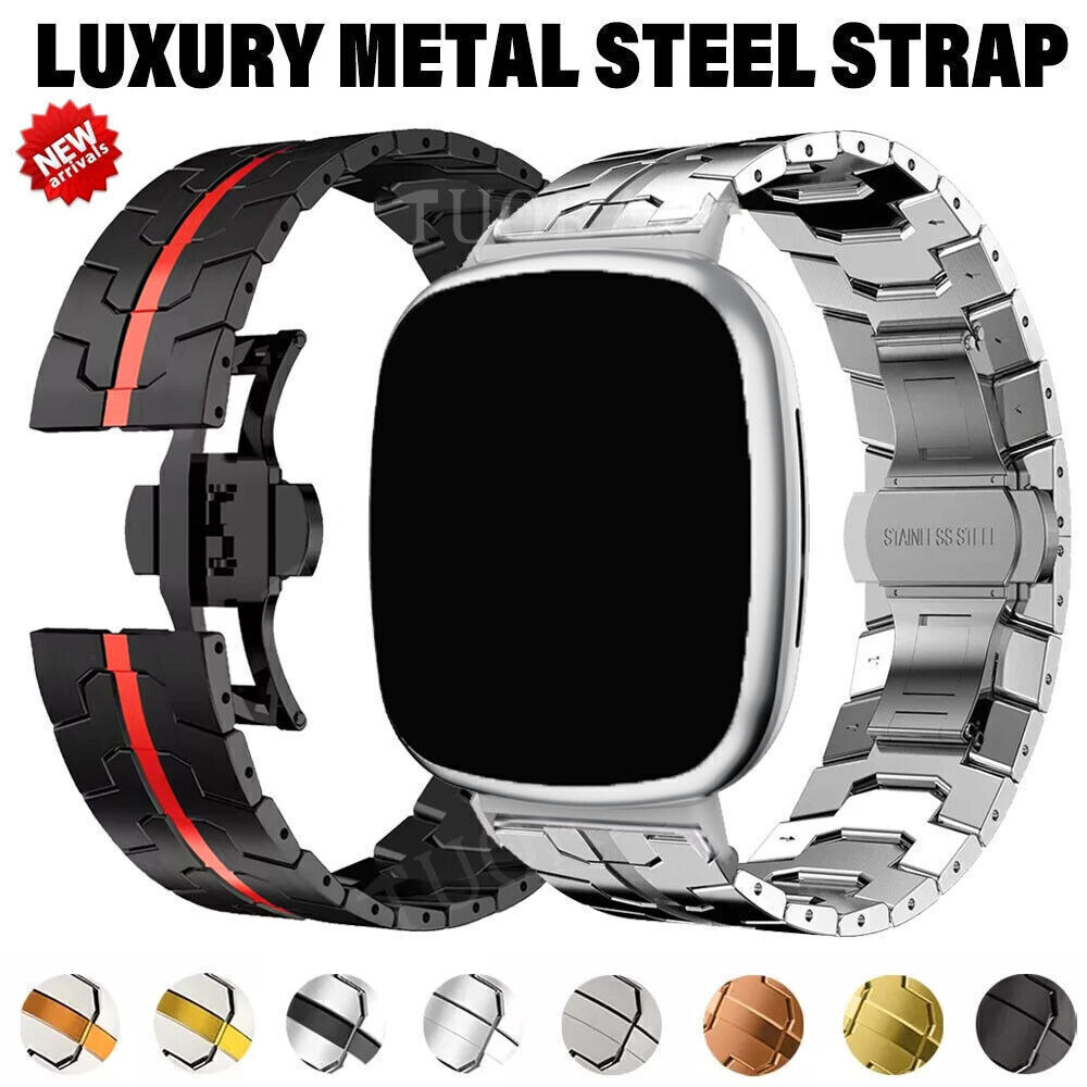 For Fitbit Versa 4 3 Sense/Sense 2 Luxury Stainless Steel Metal Watch Band Strap