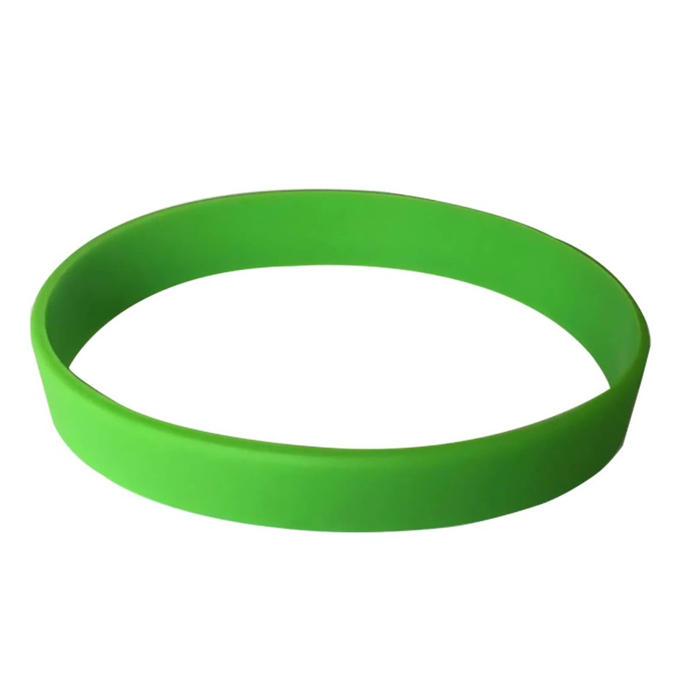 50pcs Silicone Bracelets Blank Rubber Wristbands,Pack Party Accessories-Green...
