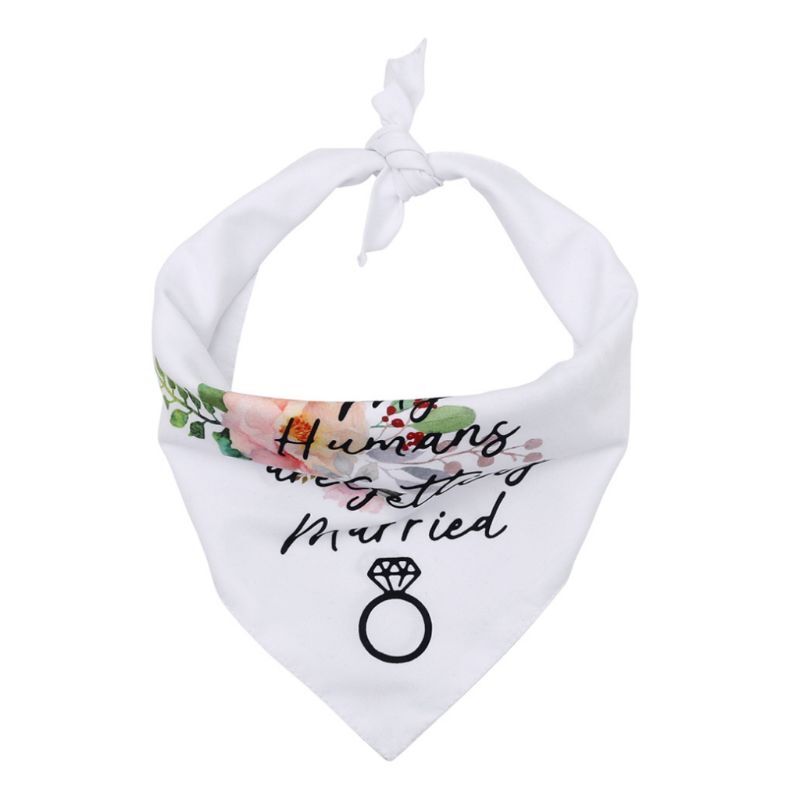 Floral Wedding Pet Bandana for Dogs - My Humans Are Getting Married Triangle Bib