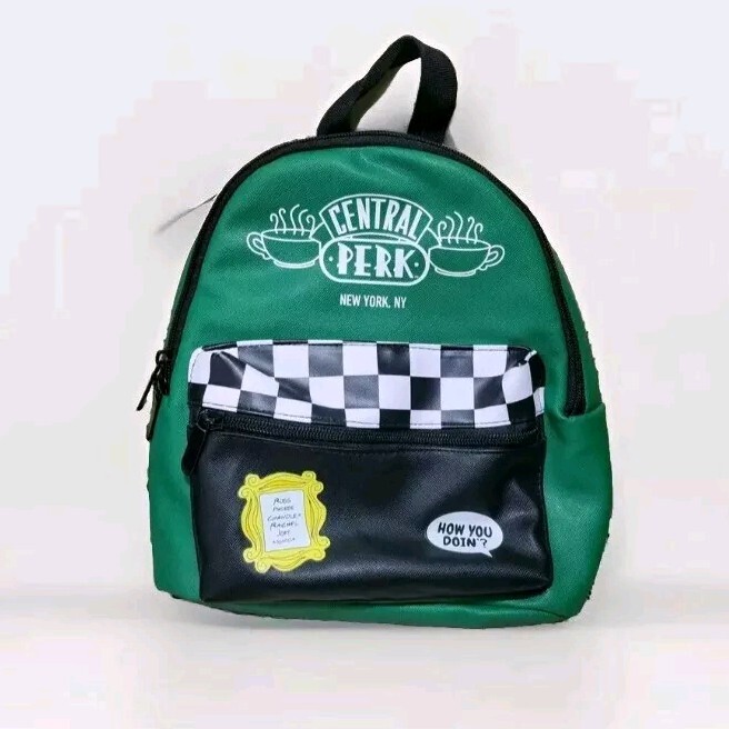 Central Perk Friends TV Show Small Green Coffee Backpack 12x10x4 NYC Inspired