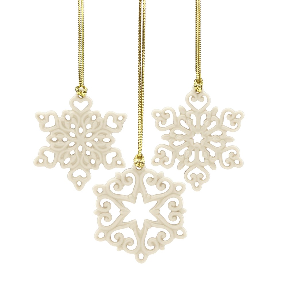 Lenox 888922 Mini Snowflake 3-Piece Ornament Set, Christmas