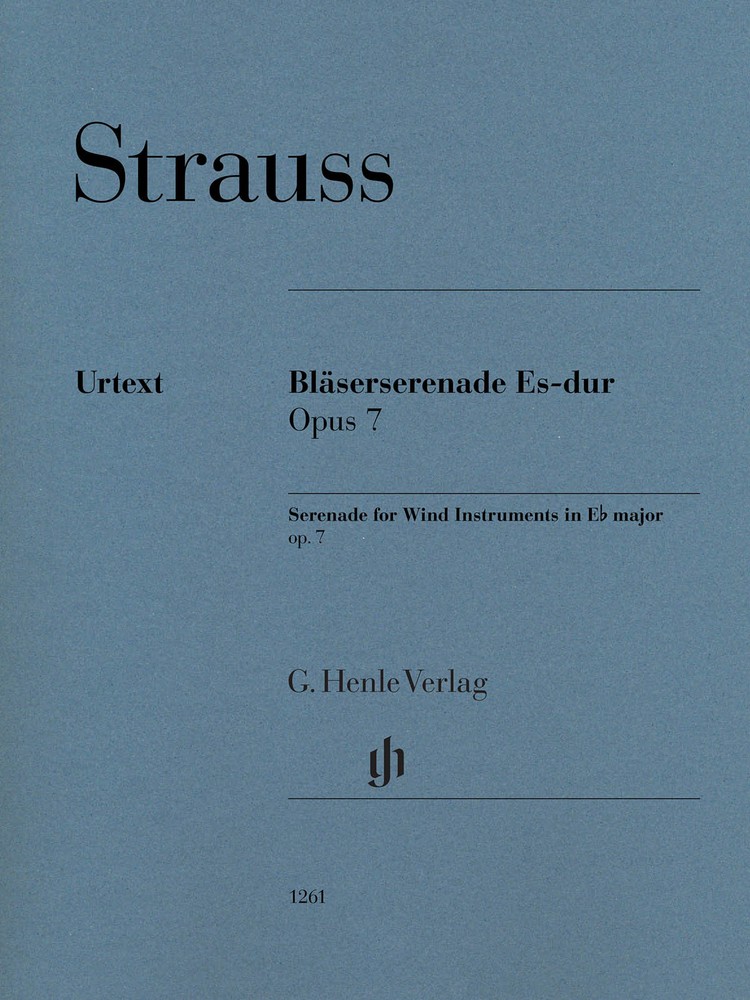 Strauss Serenade for Wind Instruments E-flat Major op 7 Score Parts Henle Urtext