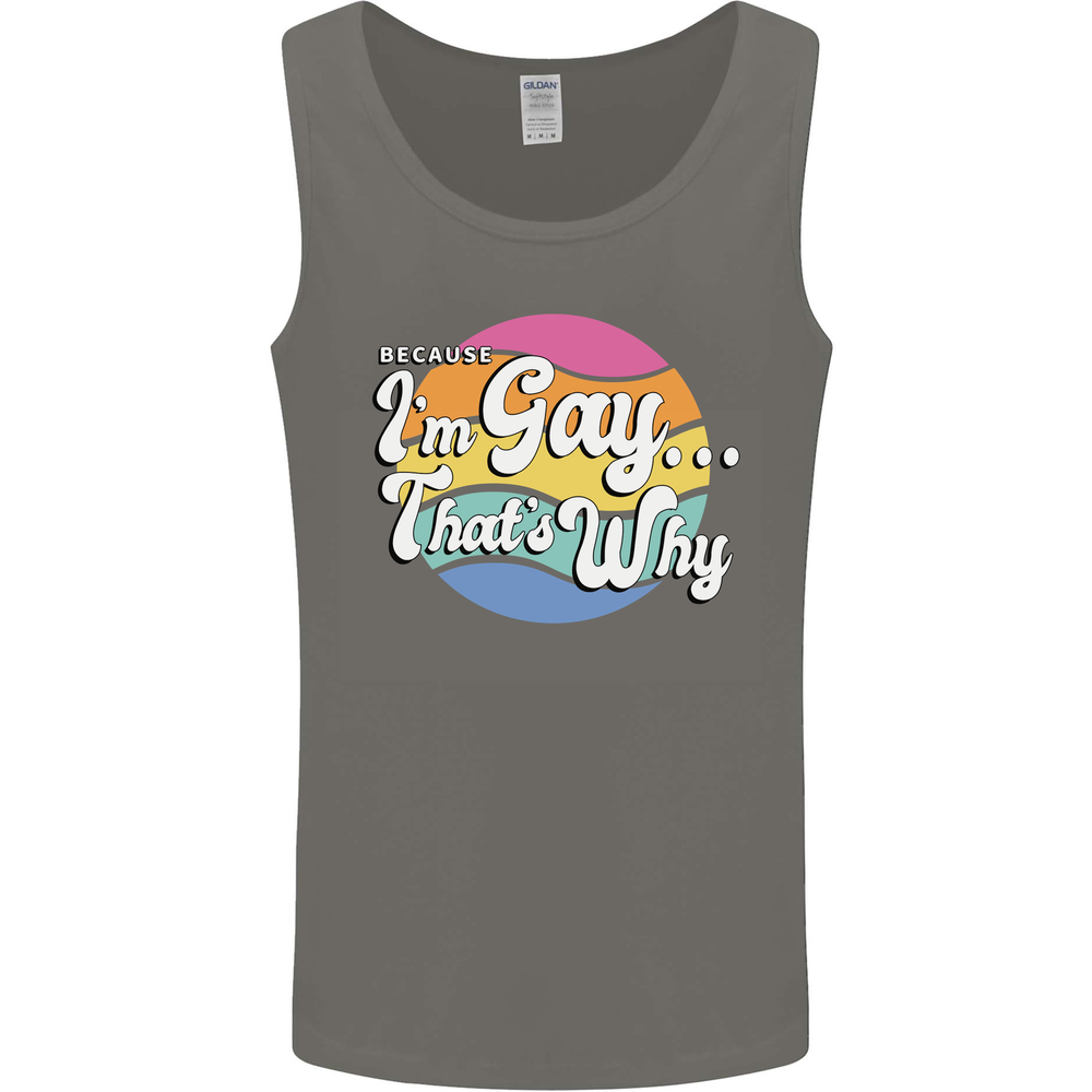 Proud To Be Gay LGBT Pride Awareness Mens Vest Tank Top