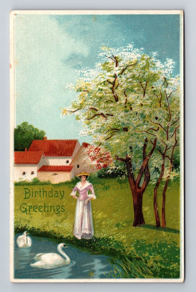 Birthday Greetings Postcard Old Vintage Card View Standard Souvenir Postal Post
