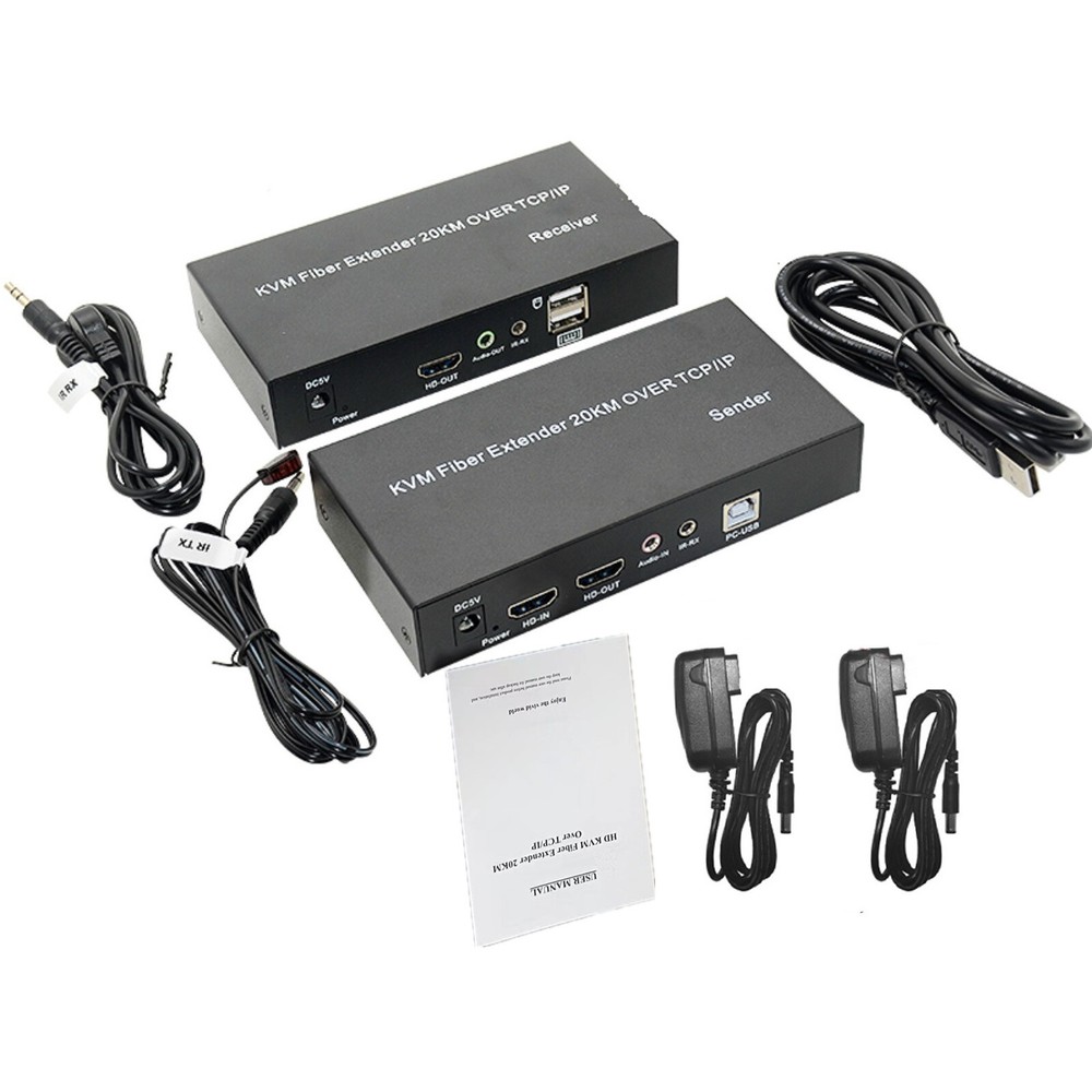 HDMI KVM Extender with USB Mouse Keyboard Support via SC Fiber Optical Cable