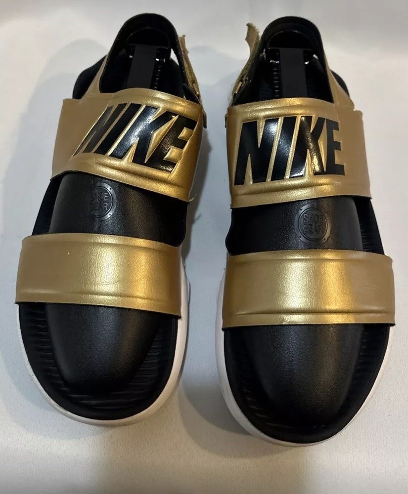 Nike Tanjun Slingback Comfort Sandal for Women in Gold Black Size 8