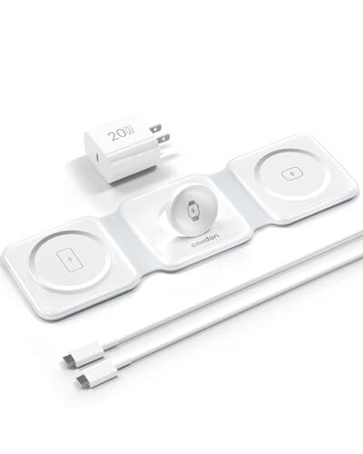 3-in-1-Wireless-Charger-for-Magsafe-for iPhone 16, Apple Watch S10, White