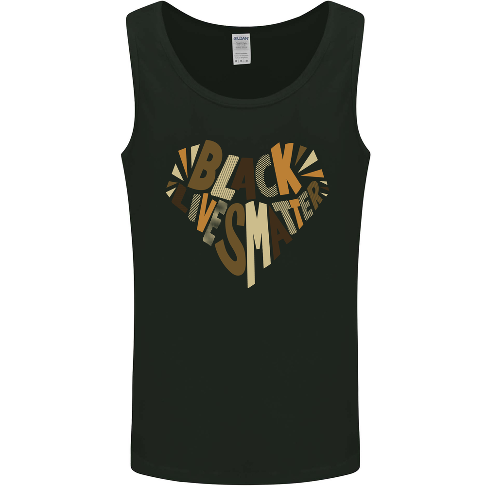 Black Lives Matter Heart Racial Equality Mens Vest Tank Top