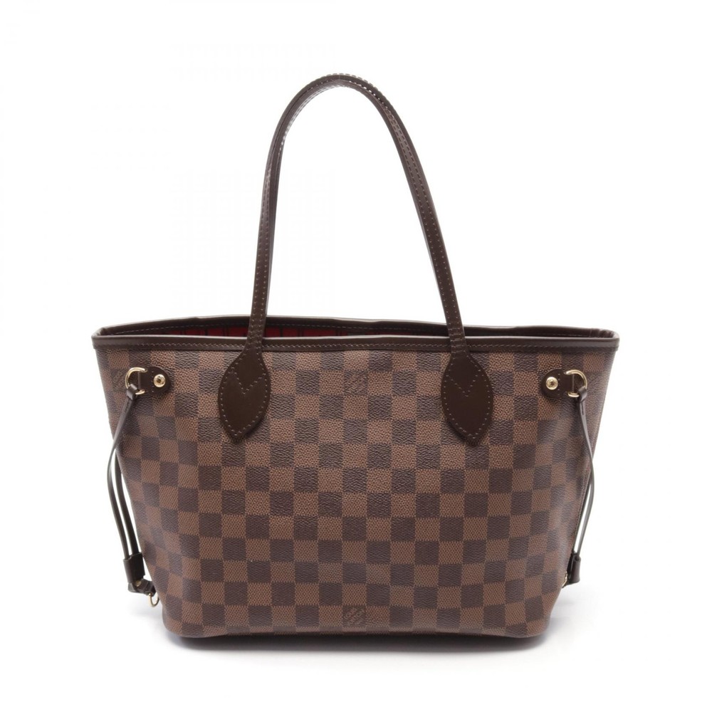 Louis Vuitton Neverfull PM Damier Ebene Brown Tote Bag N51109 Pre-Owned for Women