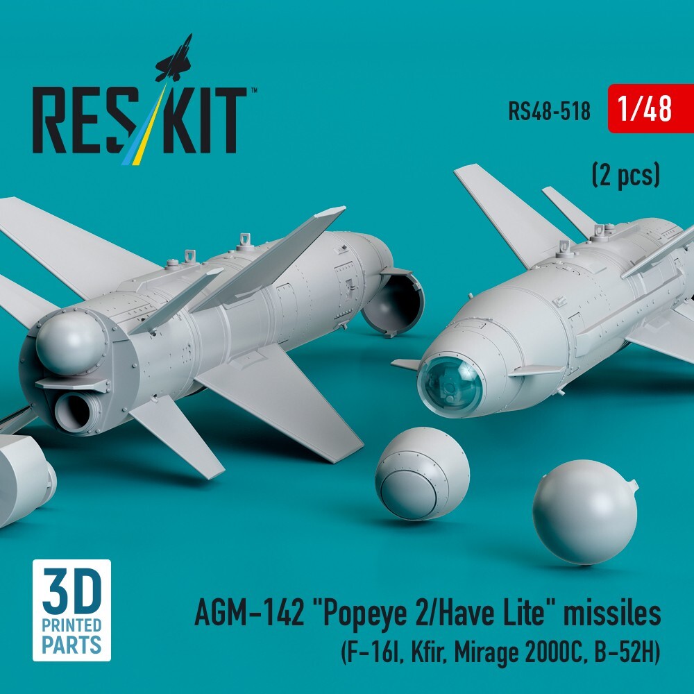 1/48 AGM-142 Popeye 2/Have Lite x2 F-16I Kfir Mir2000 B-52 3D ResKit RS48-0518