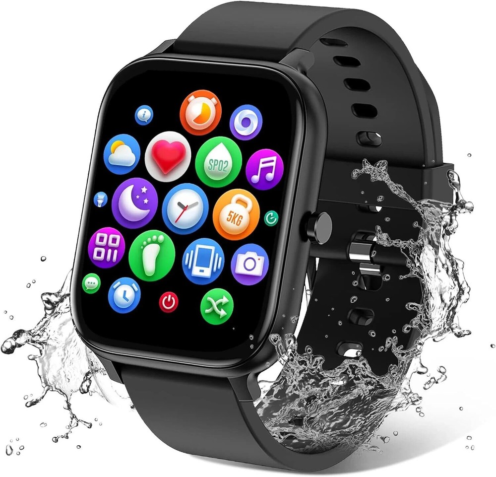 TORJALPH Smartwatch for Men Women iPhone Samsung Android Compatible in Black