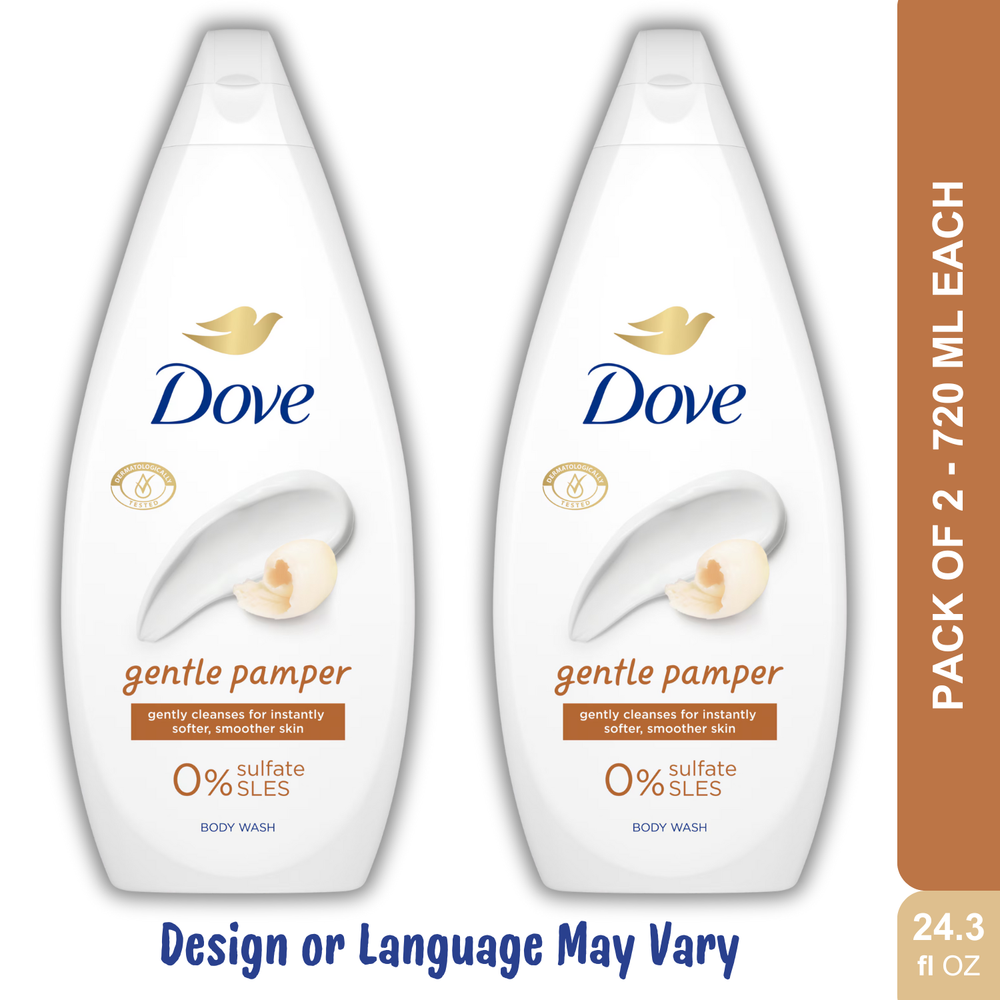 Dove Gentle Pamper Sulfate Free Body Wash 720 mL / 24.3 fl oz Pistachio - 2 Pack